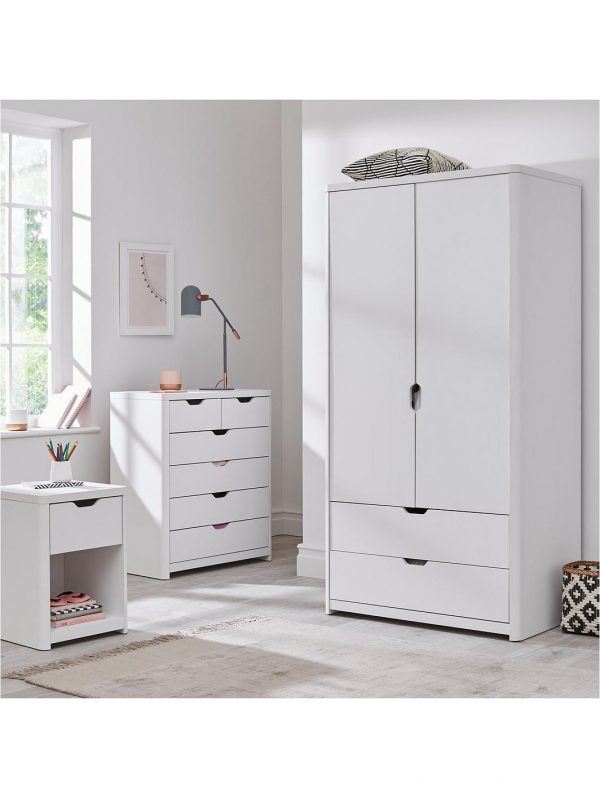 buy aspen 2 door 2 drawer childrens wardrobe white oak effect 5f2b7ebdedd4d