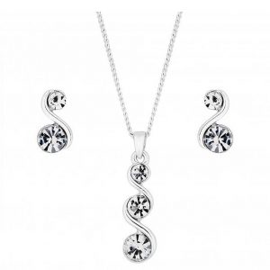 buy bliss silver plated crystal twist pendant with matching drop earrings jewellery set 5f4147d0a30c6
