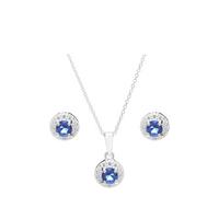 buy blue cubic zirconia halo jewellery set 5f468db76f995