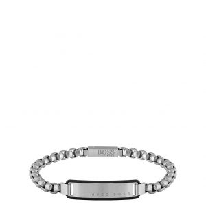 buy boss id stainless steel name tag logo bracelet with silicone egde 5f3d283b291fa