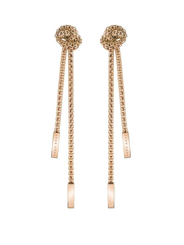 buy boss rosette gold plated stainless steel mesh long knot earrings 5f26c0c99fa9c