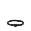 buy boss seal braided black leather band with logo stainless steel clasp 5f2d55f3bdfe0