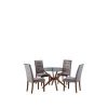 buy chelsea 120 cm round glass dining table 4 madrid chairs 5f24f57751849