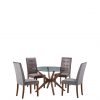 buy chelsea 120 cm round glass dining table 4 madrid chairs 5f24f57d9d7e2