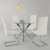 buy chopstick 100 cm round glass dining table 4 chairs 5f28e8b9a4e80