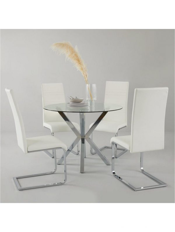 buy chopstick 100 cm round glass dining table 4 chairs 5f28e8b9a4e80