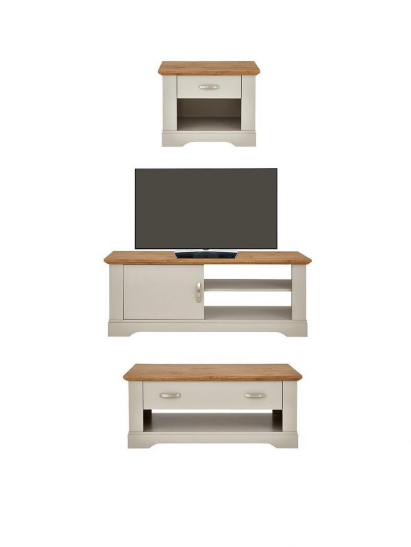 buy cornwall 3 piece package tv unit coffee table and lamp table grey oak effect 5f2a390c7624d