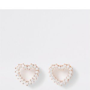 buy diamante heart stud earring rose gold 5f3ff86ae83d5