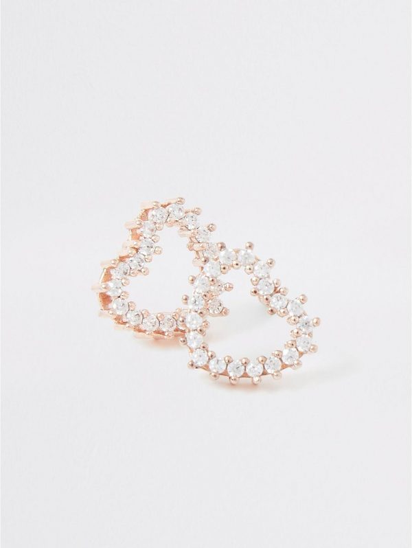buy diamante heart stud earring rose gold 5f3ff86c5e34a
