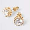 buy diamante simple stone earing gold 5f3ff89493264