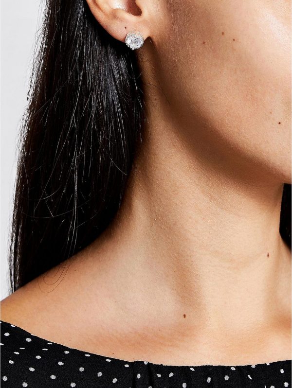 buy diamante simple stone earing silver 5f3ff87f0e9b0