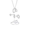 buy evoke sterling silver swarovski crystal interlocking leaf stud earrings pendant and ring set 5f3ea4deec73d