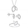 buy evoke sterling silver swarovski crystal interlocking leaf stud earrings pendant and ring set 5f3ea4e69a80a