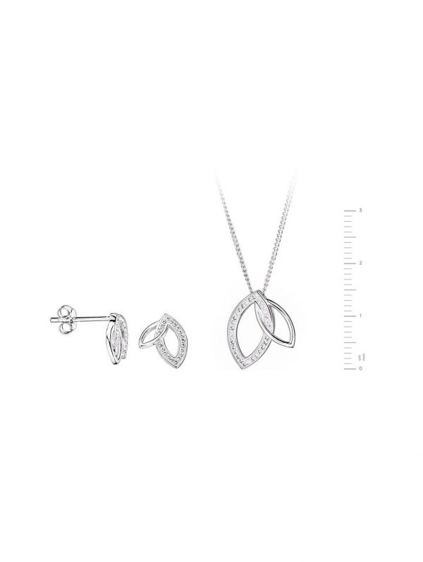 buy evoke sterling silver swarovski crystal interlocking leaf stud earrings pendant and ring set 5f3ea4ed4ea49
