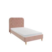 buy freya velvet fabric single kids bed frame pink 5f39fd13b4386