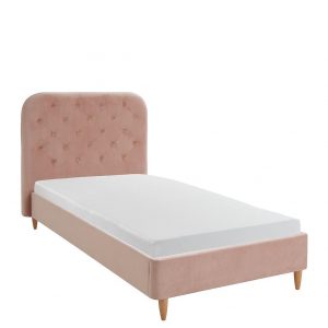 buy freya velvet fabric single kids bed frame pink 5f39fd1903f3d