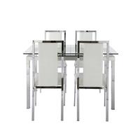 buy glide 120 150 cm extending glass table plus 4 atlantic chairs clear 5f2d0e345b174