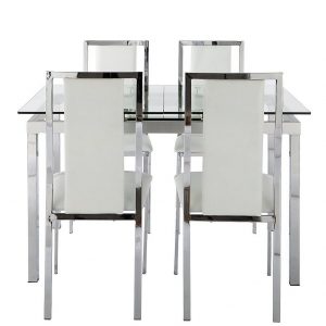 buy glide 120 150 cm extending glass table plus 4 atlantic chairs clear 5f2d0e393d62c