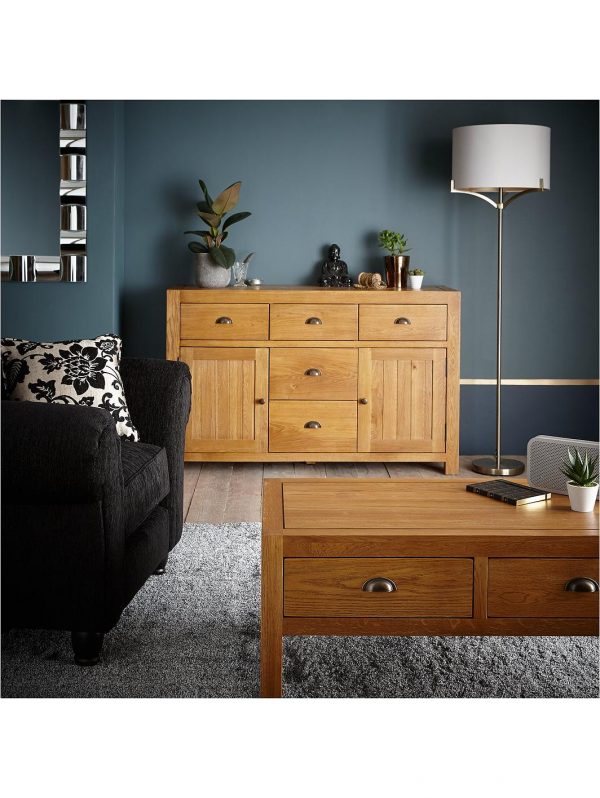 buy grantham 100 solid oak ready assembled compact sideboard 5f3257981b3da