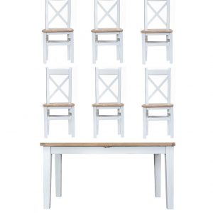 buy harrow 160 210 cm extending dining table 6 chairs white oak 5f49dddec7ee0