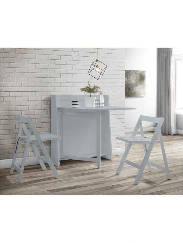 buy helsinki ready assembled space saver dining table 2 chairs grey 5f2d0e64ab824