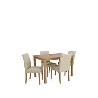 buy home essentials primo 120 cm dining table 4 faux leather chairs 5f3b5ebbc8da6