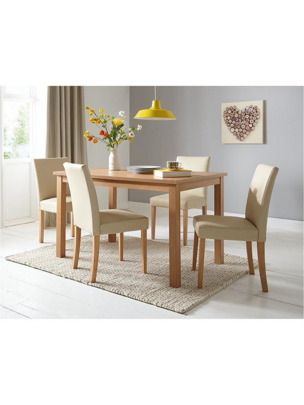 buy home essentials primo 120 cm dining table 4 faux leather chairs 5f3b5ec1d1c8e
