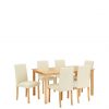 buy home essentials primo 150 cm dining table 6 faux leather chairs 5f3b5e9912bb4