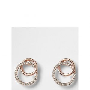 buy interlock circle stud earring rose gold 5f47e2283928f