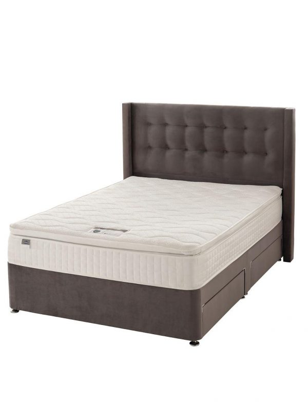 buy isla velvet 1000 pillowtop divan bed with headboard and storage options 5f3f42573c0cb