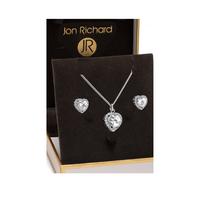 buy jon richard cubic zirconia pave heart pendant and earring set 5f3ff6397de96