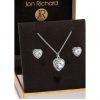 buy jon richard cubic zirconia pave heart pendant and earring set 5f3ff64094a87