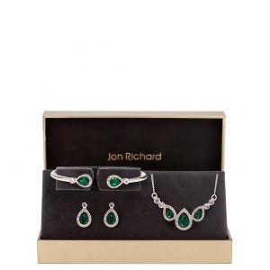 buy jon richard emerald pear trio jewellery set 5f43ea978b824
