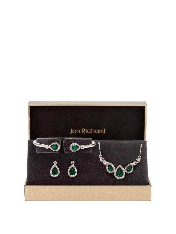 buy jon richard emerald pear trio jewellery set 5f43ea978b824