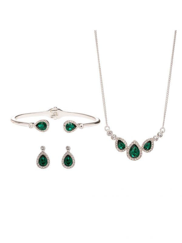 buy jon richard emerald pear trio jewellery set 5f43ea984d0b2