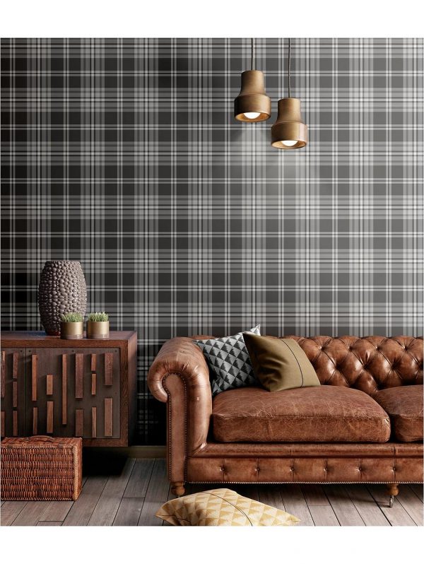 buy kelso check wallpaper grey silver 5f2cef9ee5d3c
