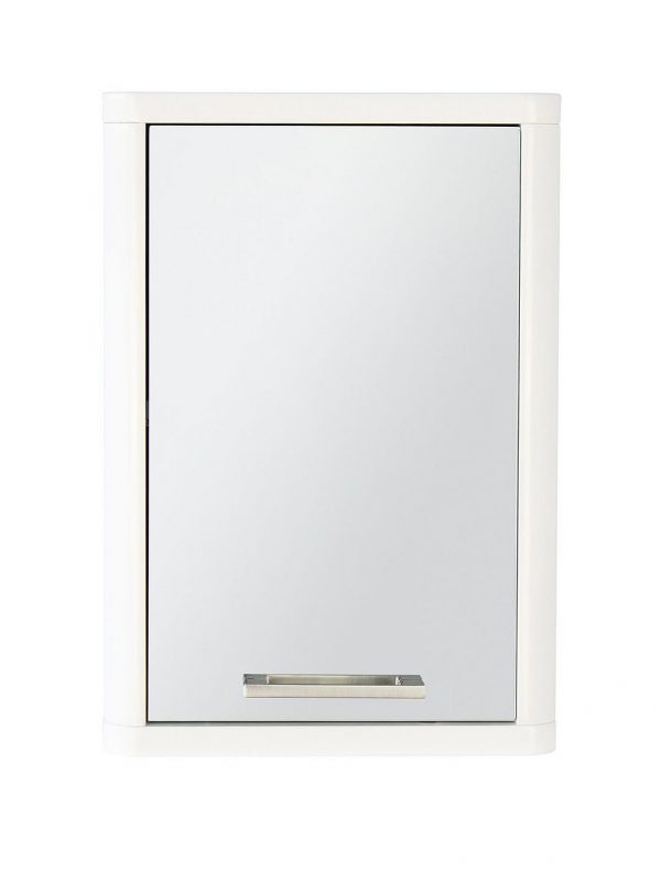 buy luna hi gloss 1 door mirrored bathroom wall cabinet white 5f4499c0179c3