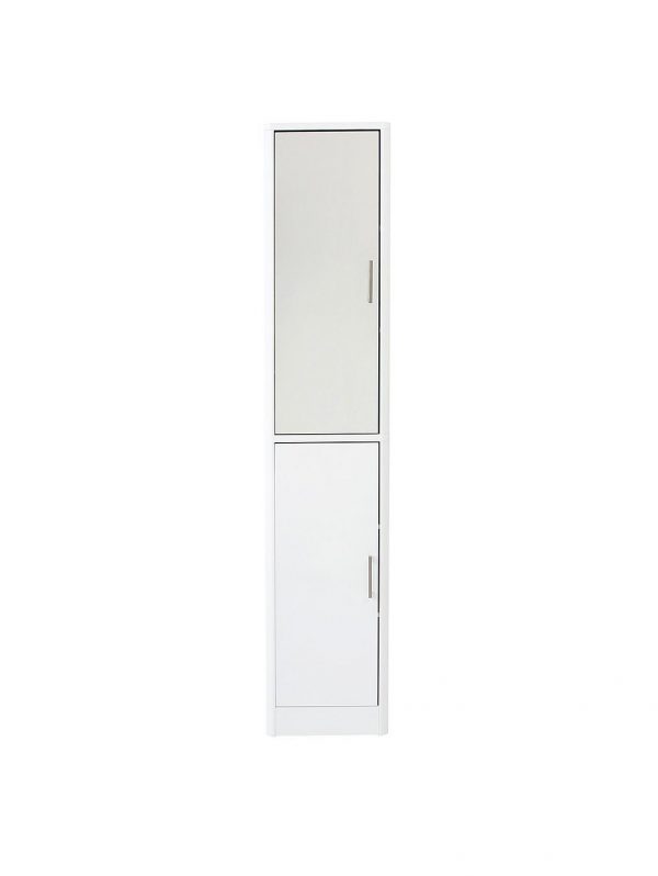 buy luna hi gloss 2 door mirrored bathroom tallboy white 5f49dee26a055