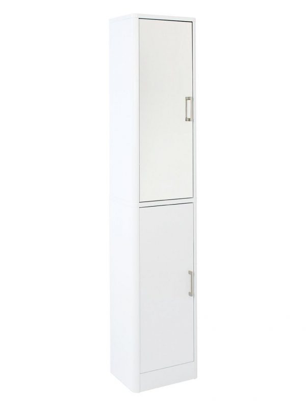 buy luna hi gloss 2 door mirrored bathroom tallboy white 5f49dee341955
