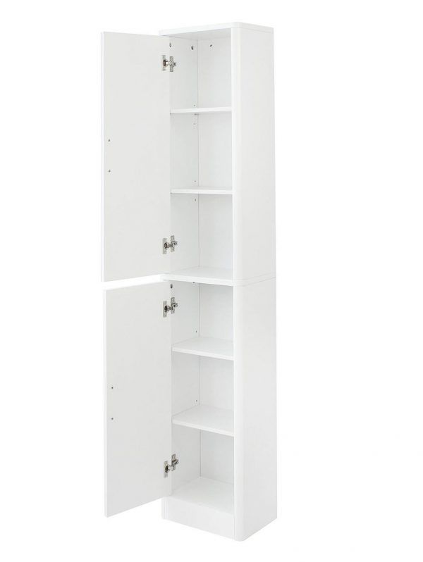 buy luna hi gloss 2 door mirrored bathroom tallboy white 5f49dee4b83bb