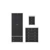 buy miami fresh kids 3 piece package 2 door 2 drawer wardrobe 5 drawer chest 3 drawer bedside chest black 5f28df4492761