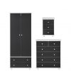 buy miami fresh kids 3 piece package 2 door 2 drawer wardrobe 5 drawer chest 3 drawer bedside chest black 5f28df4baa03c
