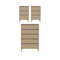 buy miller 3 piece ready assembled package 5 drawer chest and 2 bedside chests 5f2cd46be7326