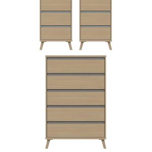buy miller 3 piece ready assembled package 5 drawer chest and 2 bedside chests 5f2cd474b4155
