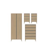 buy miller ready assembled package 2 door wardrobe 5 drawer chest and 2 bedside chests 5f2cd484945aa