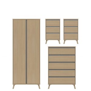 buy miller ready assembled package 2 door wardrobe 5 drawer chest and 2 bedside chests 5f2cd48bcfb81