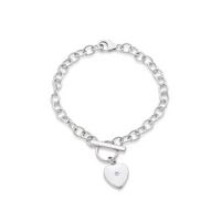 buy mini b childrens silver diamond heart bracelet 5f329c030caf8