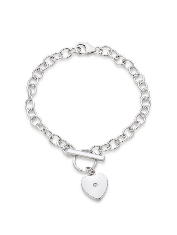 buy mini b childrens silver diamond heart bracelet 5f329c05a4861