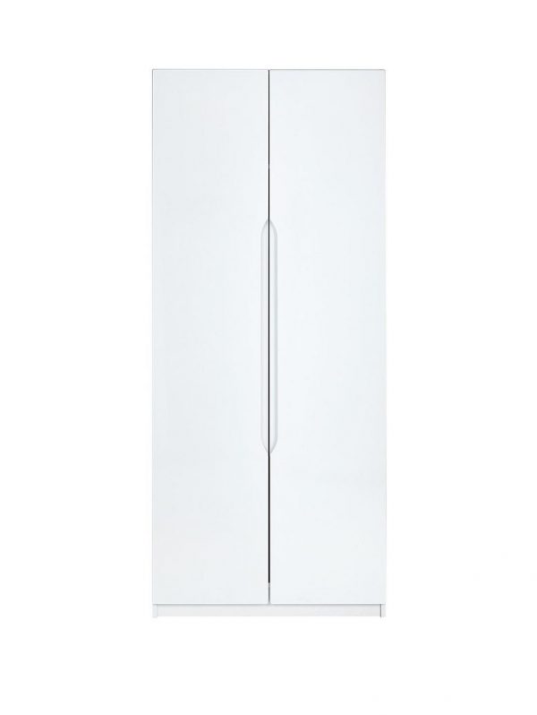 buy monaco high gloss ready assembled 2 door wardrobe 5f2ccef922fa6