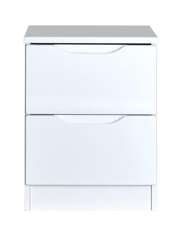 buy monaco high gloss ready assembled 2 drawer bedside chest 5f2e220dd9ddb